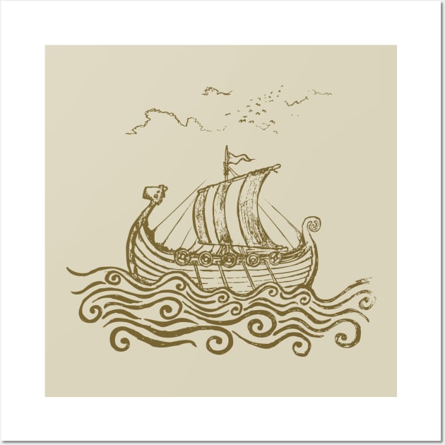 Viking ship Wall Art by mangulica